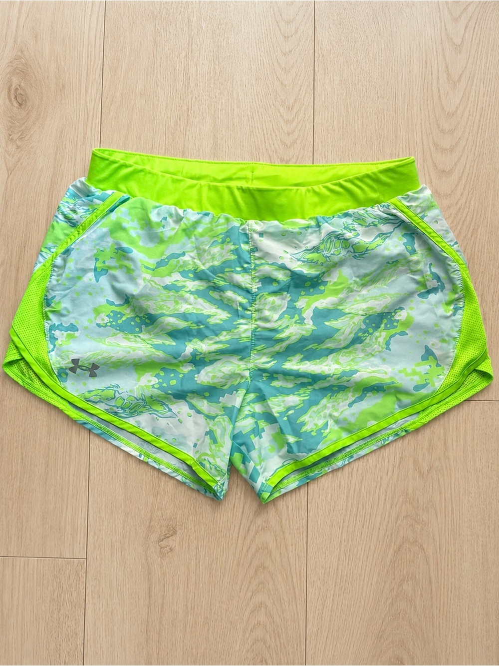 Under Armour HeatGear Loose Lime Green Camo Running Shorts